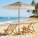 7 Feet Patio Umbrella with Fringe Sun-Protective Beach Umbrella with Boho Tassel by LJGDeals