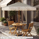 7 Feet Patio Umbrella with Fringe Sun-Protective Beach Umbrella with Boho Tassel by LJGDeals