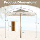 7 Feet Patio Umbrella with Fringe Sun-Protective Beach Umbrella with Boho Tassel by LJGDeals