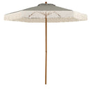 7 Feet Patio Umbrella with Fringe Sun-Protective Beach Umbrella with Boho Tassel by DirectDeals