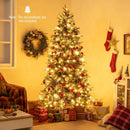 5 Feet Pre-Lit Artificial Christmas Tree with 8 Modes LED Lights with Berries by LJGDeals