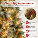 5 Feet Pre-Lit Artificial Christmas Tree with 8 Modes LED Lights with Berries by LJGDeals