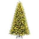 7 Feet Pre-Lit Artificial Christmas Tree Hinged Faux Xmas Tree with Soft Branch Tips by LJGDeals