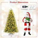 7 Feet Pre-Lit Artificial Christmas Tree Hinged Faux Xmas Tree with Soft Branch Tips by LJGDeals