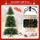 7 Feet Pre-Lit Artificial Christmas Tree Hinged Faux Xmas Tree with Soft Branch Tips by LJGDeals