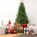 6/7 FT Artificial Christmas Tree with Pine Cones and Adjustable Brightness by LJGDeals