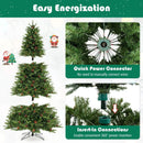 6/7 FT Artificial Christmas Tree with Pine Cones and Adjustable Brightness by LJGDeals