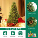 6/7 FT Artificial Christmas Tree with Pine Cones and Adjustable Brightness by LJGDeals