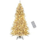6 Feet Snow-flocked Artificial Christmas Tree Pre-lit Hinged with 81 Sphere Lights and Remote by LJGDeals