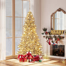6 Feet Snow-flocked Artificial Christmas Tree Pre-lit Hinged with 81 Sphere Lights and Remote by LJGDeals