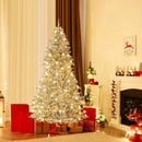 6 Feet Snow-flocked Artificial Christmas Tree Pre-lit Hinged with 81 Sphere Lights and Remote by LJGDeals