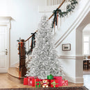 6 Feet Snow-flocked Artificial Christmas Tree Pre-lit Hinged with 81 Sphere Lights and Remote by LJGDeals
