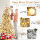 6 Feet Snow-flocked Artificial Christmas Tree Pre-lit Hinged with 81 Sphere Lights and Remote by LJGDeals
