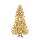 6 Feet Snow-flocked Artificial Christmas Tree Pre-lit Hinged with 81 Sphere Lights and Remote