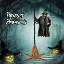 7 Feet Witch on Broom Halloween Animatronic with LED Lights by LJGDeals