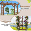 7 Ft Garden Arch Wooden Arbor Outdoor Wood Trellis for Climbing Plants by LJGDeals