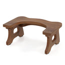 7 Inch Teak Wood Toilet Stool with Non-slip Foot Pads for Bathroom by LJGDeals