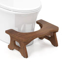 7 Inch Teak Wood Toilet Stool with Non-slip Foot Pads for Bathroom by LJGDeals