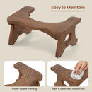 7 Inch Teak Wood Toilet Stool with Non-slip Foot Pads for Bathroom by LJGDeals