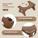 7 Inch Teak Wood Toilet Stool with Non-slip Foot Pads for Bathroom by LJGDeals