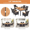 7 Pieces Outdoor Dining Set with Umbrella Hole for Backyard by LJGDeals