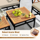 7 Piece Outdoor Conversation Set with Cushions and Bungee Rope Seat-Beige