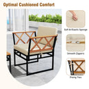 7 Piece Outdoor Conversation Set with Cushions and Bungee Rope Seat-Beige