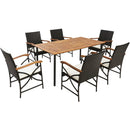 5/7-Piece Outdoor Dining Set with Acacia Wood Table by LJGDeals