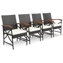 5/7-Piece Outdoor Dining Set with Acacia Wood Table-6 Pieces +