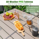7 Piece Outdoor Dining Set with 6 Stackable Chairs and Large Rectangle Table-Gray by LJGDeals