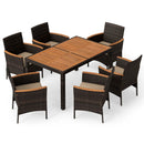 7-Piece Patio Dining Set with Acacia Wood Table & Cushions by LJGDeals