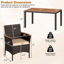 7-Piece Patio Dining Set with Acacia Wood Table & Cushions by DirectDeals