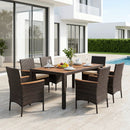 7-Piece Patio Dining Set with Acacia Wood Table & Cushions by LJGDeals