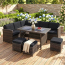 7-Piece Wicker Patio Furniture Set with Cushions by LJGDeals