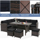7-Piece Wicker Patio Furniture Set with Cushions by LJGDeals