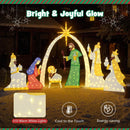 7 Pieces Lighted Nativity Scene with 310 Warm White LED Lights by LJGDeals