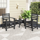 7 Pieces Outdoor Dining Table Set for 6 People 67 Inch HDPE Patio Rectangle Table and 6 Armchairs by LJGDeals