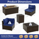 7 Pieces Outdoor Furniture Set with 32 Inch Fire Pit Table and Propane Tank Cover by LJGDeals