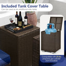 7 Pieces Outdoor Furniture Set with 32 Inch Fire Pit Table and Propane Tank Cover by LJGDeals