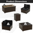 7 Pieces Outdoor Furniture Set with 32 Inch Fire Pit Table and Propane Tank Cover by LJGDeals
