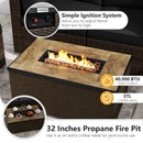 7 Pieces Outdoor Furniture Set with 32 Inch Fire Pit Table and Propane Tank Cover by LJGDeals