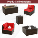 7 Pieces Outdoor Furniture Set with 32 Inch Fire Pit Table and Propane Tank Cover by LJGDeals