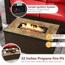 7 Pieces Outdoor Furniture Set with 32 Inch Fire Pit Table and Propane Tank Cover by LJGDeals