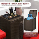 7 Pieces Outdoor Furniture Set with 32 Inch Fire Pit Table and Propane Tank Cover by LJGDeals