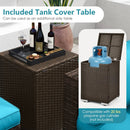 7 Pieces Outdoor Furniture Set with 32 Inch Fire Pit Table and Propane Tank Cover by LJGDeals