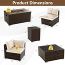 7 Pieces Outdoor Furniture Set with 32 Inch Fire Pit Table and Propane Tank Cover by LJGDeals