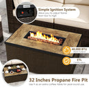 7 Pieces Outdoor Furniture Set with 32 Inch Fire Pit Table and Propane Tank Cover by LJGDeals