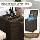 7 Pieces Outdoor Furniture Set with 32 Inch Fire Pit Table and Propane Tank Cover by LJGDeals