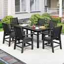 7 Pieces Patio Dining Set Outdoor HDPE Weather Resistant Table and Chairs Set by LJGDeals