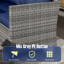 7 Pieces Patio Dining Furniture Set with Soft Cushions and Ottomans by DirectDeals